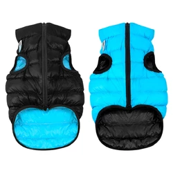 Двусторонняя курточка для собак Airy Vest черно-голубая S30